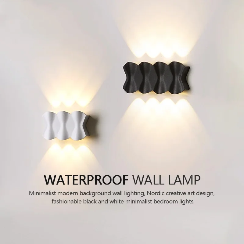 

LED IP65 Waterproof Wall Lamp Modern Aluminum Indoor and Outdoor Wall Lights Bedroom Porch Garden Household Lighting Fixtures
