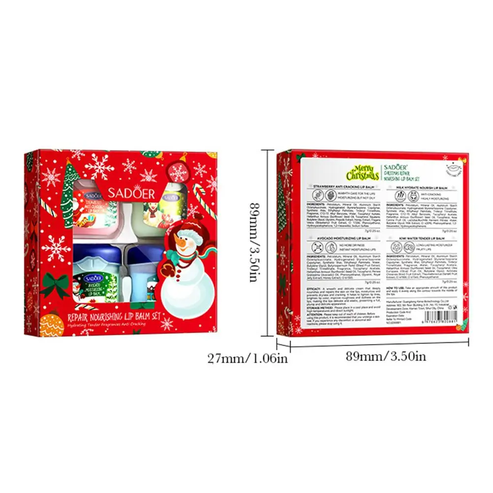 6/4 Uds SADOER bálsamo labial iluminador hidratante antigrietas reparación hidratante lápiz labial nutritivo cuidado de la piel