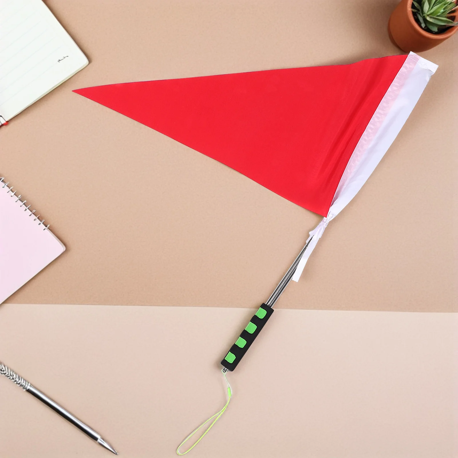 

2pcs Tour Guide Flags Red Telescopic Flagpole Lightweight Durable Outdoor Sports Training Equipment Handheld Signal Flag For