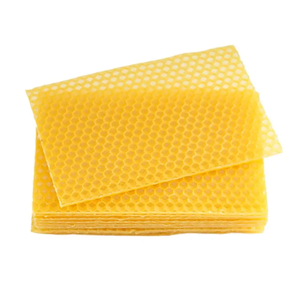 10Pcs Beeswax Sheets Candle Making Craft DIY Kits Honey Candles Maker Full Bees Wax Honeycom Beekeeping Foundation Sheets