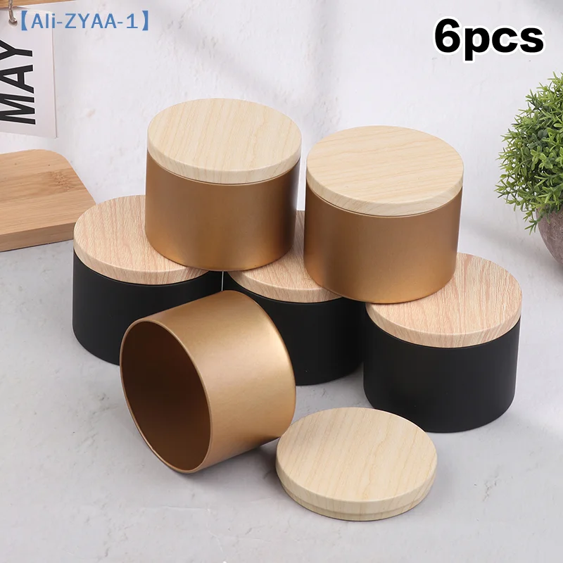 【ZYAA-1】6 Stück 8OZ Kerzendosen aus Weißblech mit Deckel, runde Kerzengläser-Set für lose Kerzen, verwendet für DIY-Aufbewahrung, Kerzenherstellungszubehör