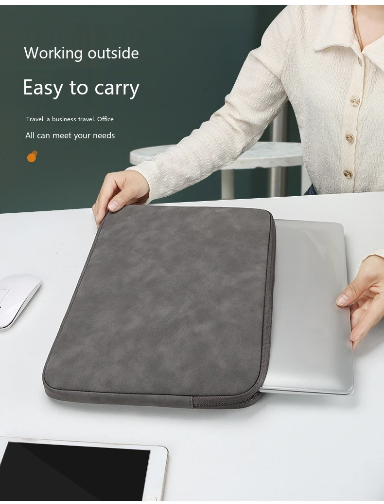 PU-Leder Laptop-Schutzhülle 13,3-15,6 Zoll Stoßfeste Schutztasche für MacBook Air Pro – Detail 7