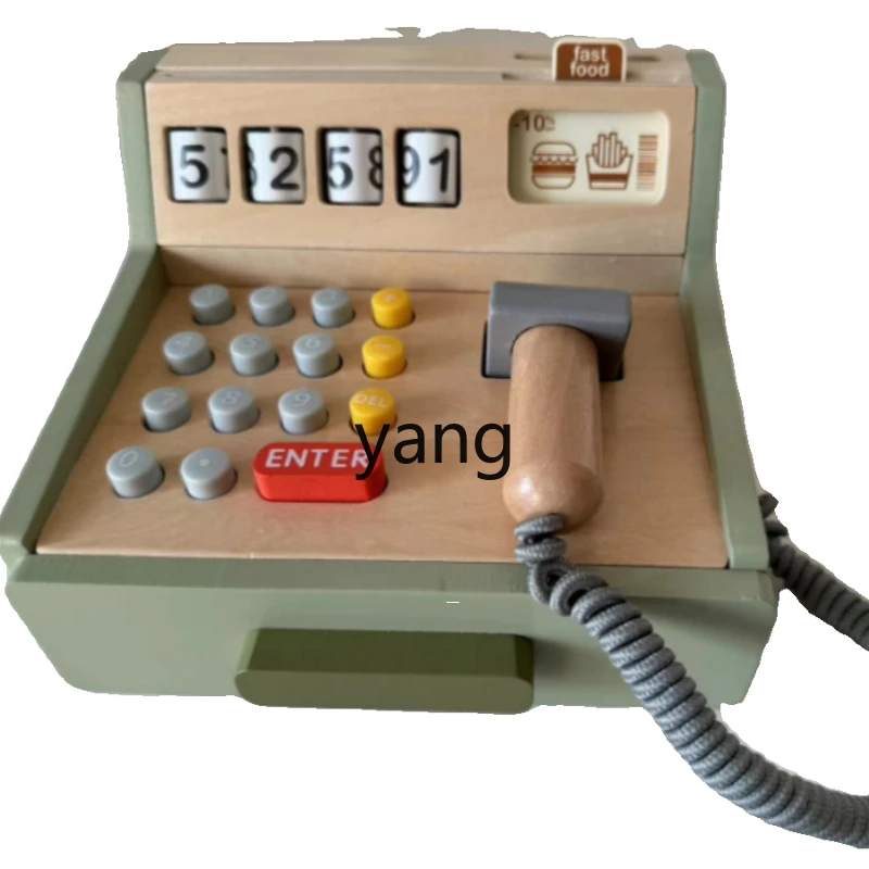CX children wooden checkout page supermarket simulation cash register baby puzzle early education