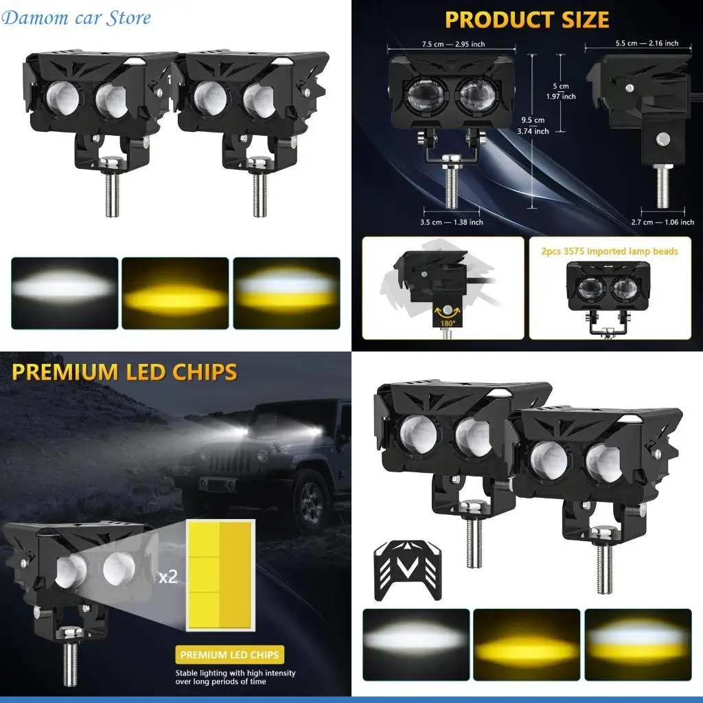 

Водонепроницаемые светодиодные стручки A2UC, прожектор для бездорожья, светодиодные рабочие фонари, простая фиксация, прочный