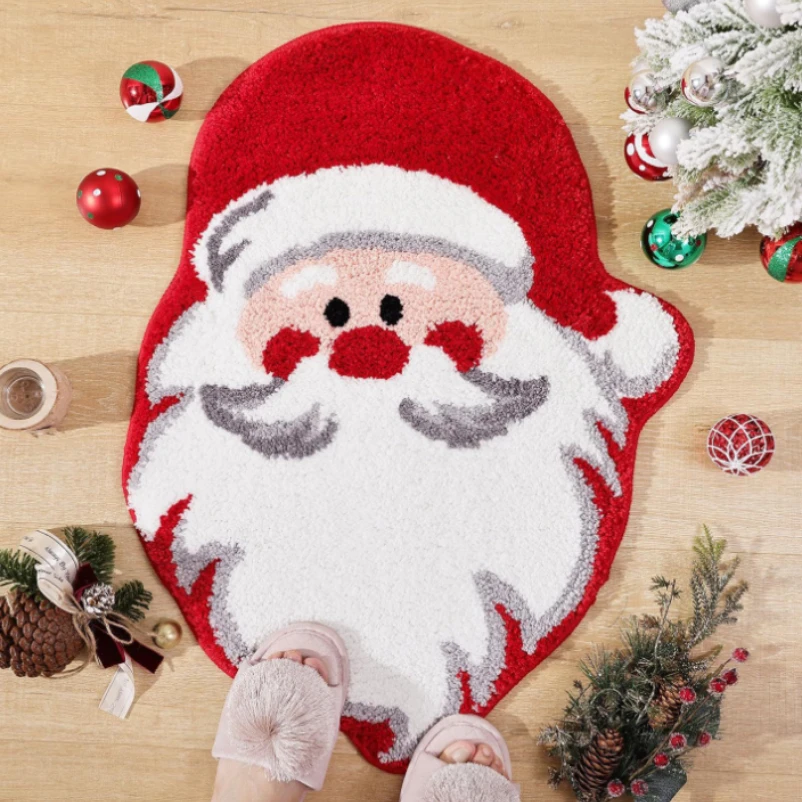 

2025NEW HOT SALE Santa Claus Carpet Gingerbread Carpet Bedroom Carpet Living Room Carpet Christmas gift snowflake