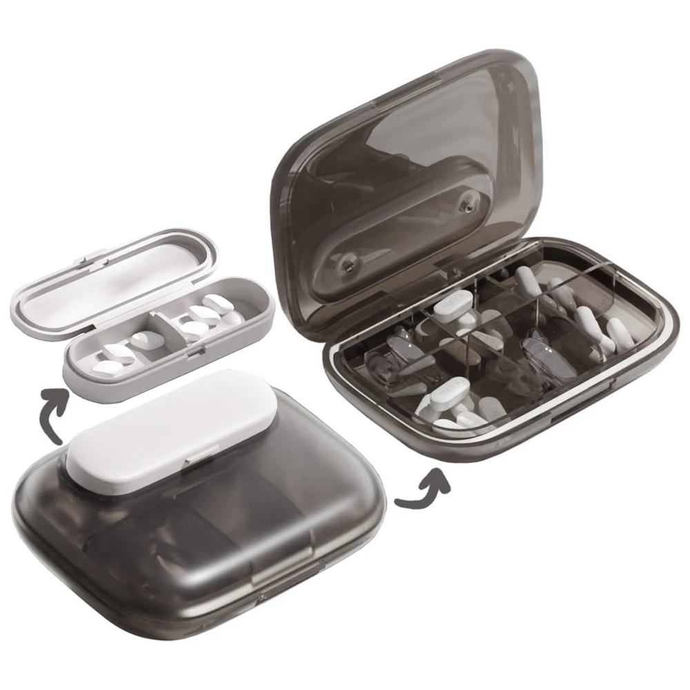 1 stücke Tragbare 4/6 Fach Pille Box Reise Veranstalter Kleine Tägliche Medizin Fall für Tasche Fisch Öl Container