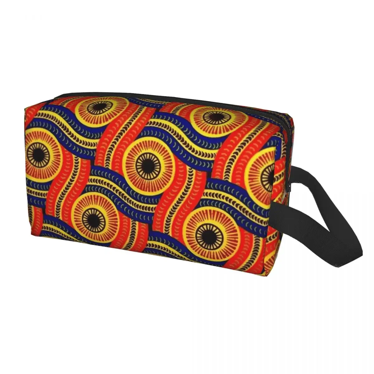 

Serpent African Ankara Print Cosmetic Bag Women Cute Big Capacity Tribal Ethnic Art Makeup Case Beauty Storage Toiletry Bags