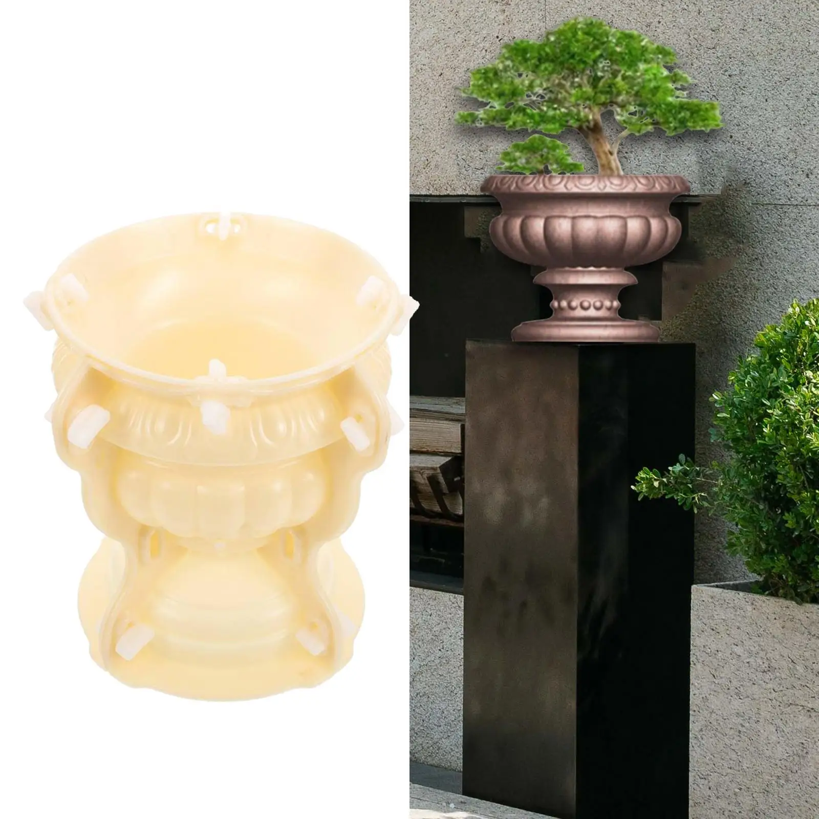 European Style Flowerpot Mould Tabletop Home Garden Decoration Flower Pot Mould Cement Flowerpot Mould Bonsai Pot Casting Mould