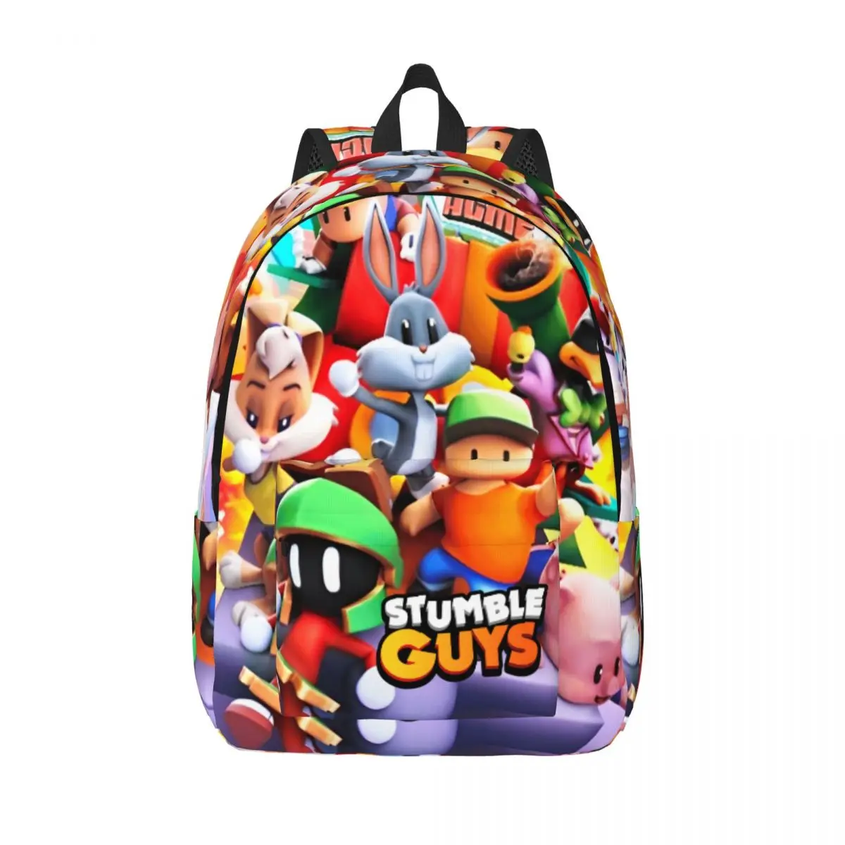 Stumble Guys Cartoon Runner Backpack for Men Women Fashion High School Hiking Travel Daypack Game Laptop Canvas Bags Outdoor