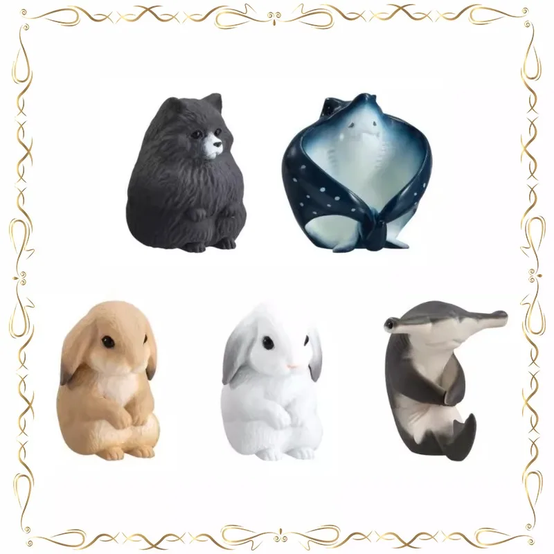 

Pomeranian Animal Wait Modeling Doll Gashapon Collection Ornament Action Figure Model Toys