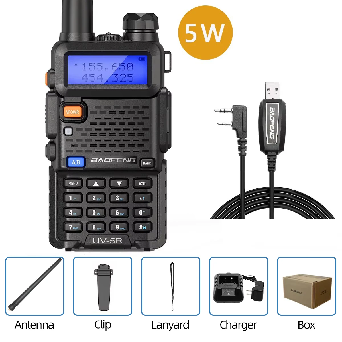 Baofeng Walkie Talkie UV 5R 5W 8W Dual Band Ham Two Way Radio Vhf Uhf FM Radio Handheld Transceiver Jagen 16KM