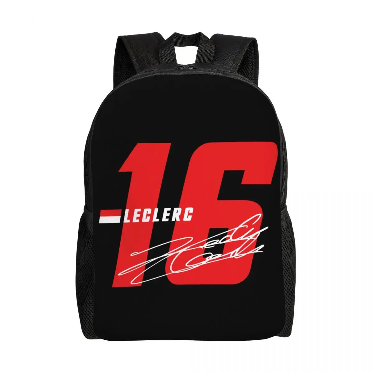 Custom LEC16 Racing Driver Signature Travel Backpack Women Men School Computer Bookbag Motorsports College Student Daypack Bags