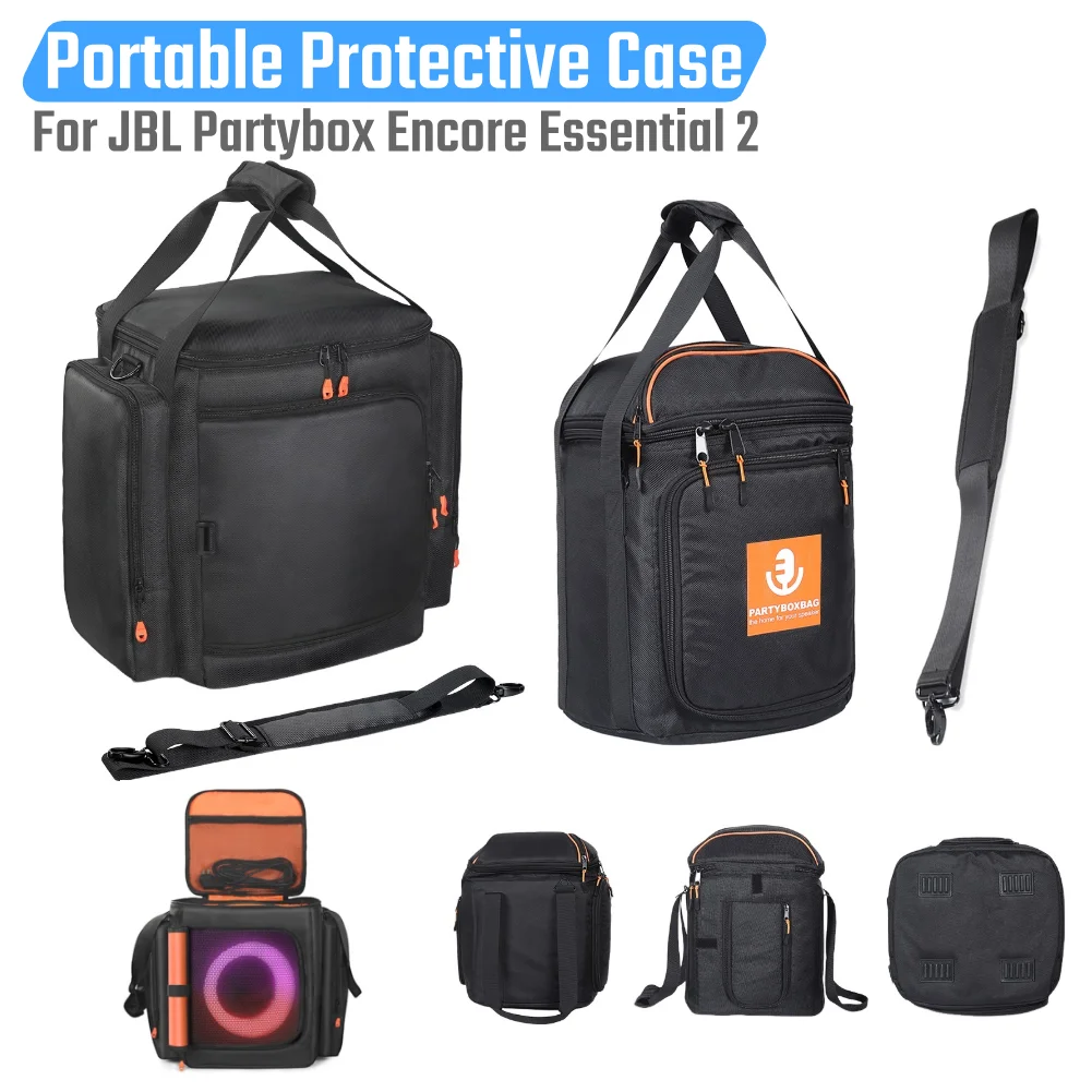 

Портативный защитный чехол для JBL Partybox Encore Essential 2, двухсторонняя сумка для хранения динамиков, сумка для переноски динамика Encore Essential