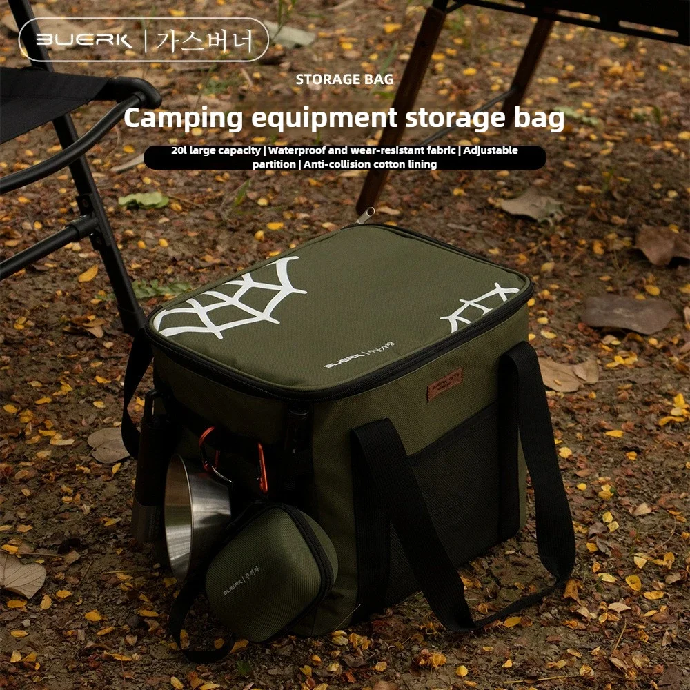 BUERK Camping Equipment Storage Bag 20L Waterproof Insulation Folding Storage Box Field Divider Tactical Storage Bag Outdoor