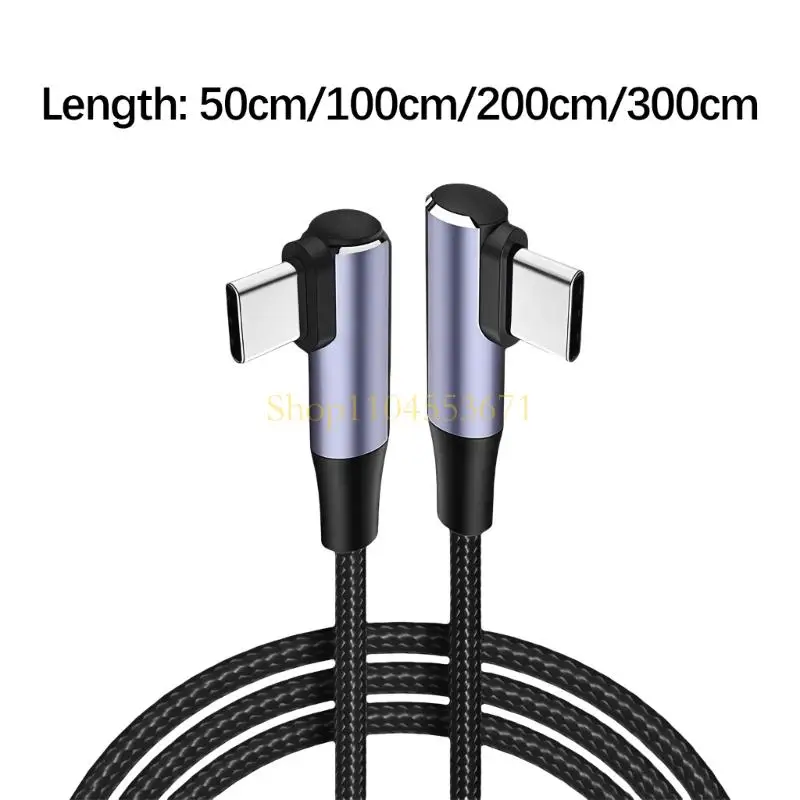 Best Seller Premium Right Angled USB C Charging Cable with Braided Cover Power Data Transfer Cable Perfect for Office and Home