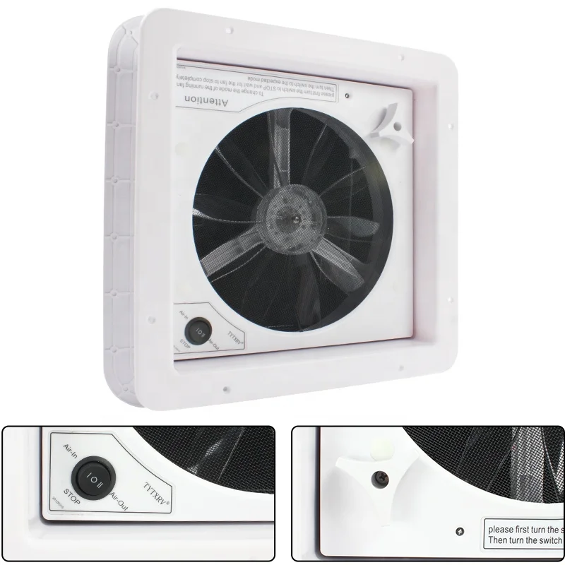 

TYTXRV 12V 11'' 280mm RV Roof Vent Skylight Exhaust Fan Manual Lift Black Lid for Camper & Caravan RV Vent Fan Window