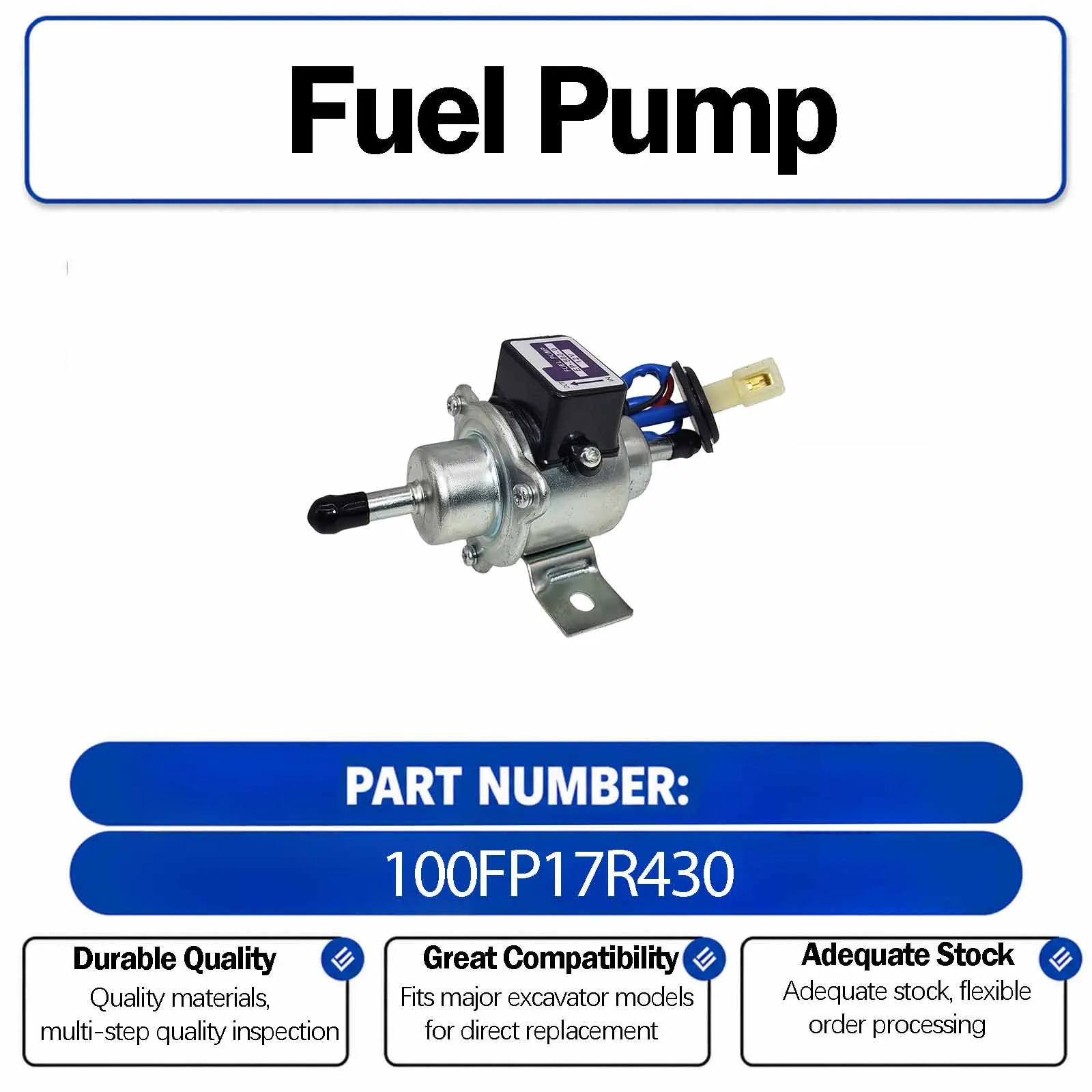 Electric Fuel Pump 12585-52030 For Kubota Mower G3200 G4200 G4200H G5200 G5200H G6200 G6200H Tractor B6000 B6000E Excavator