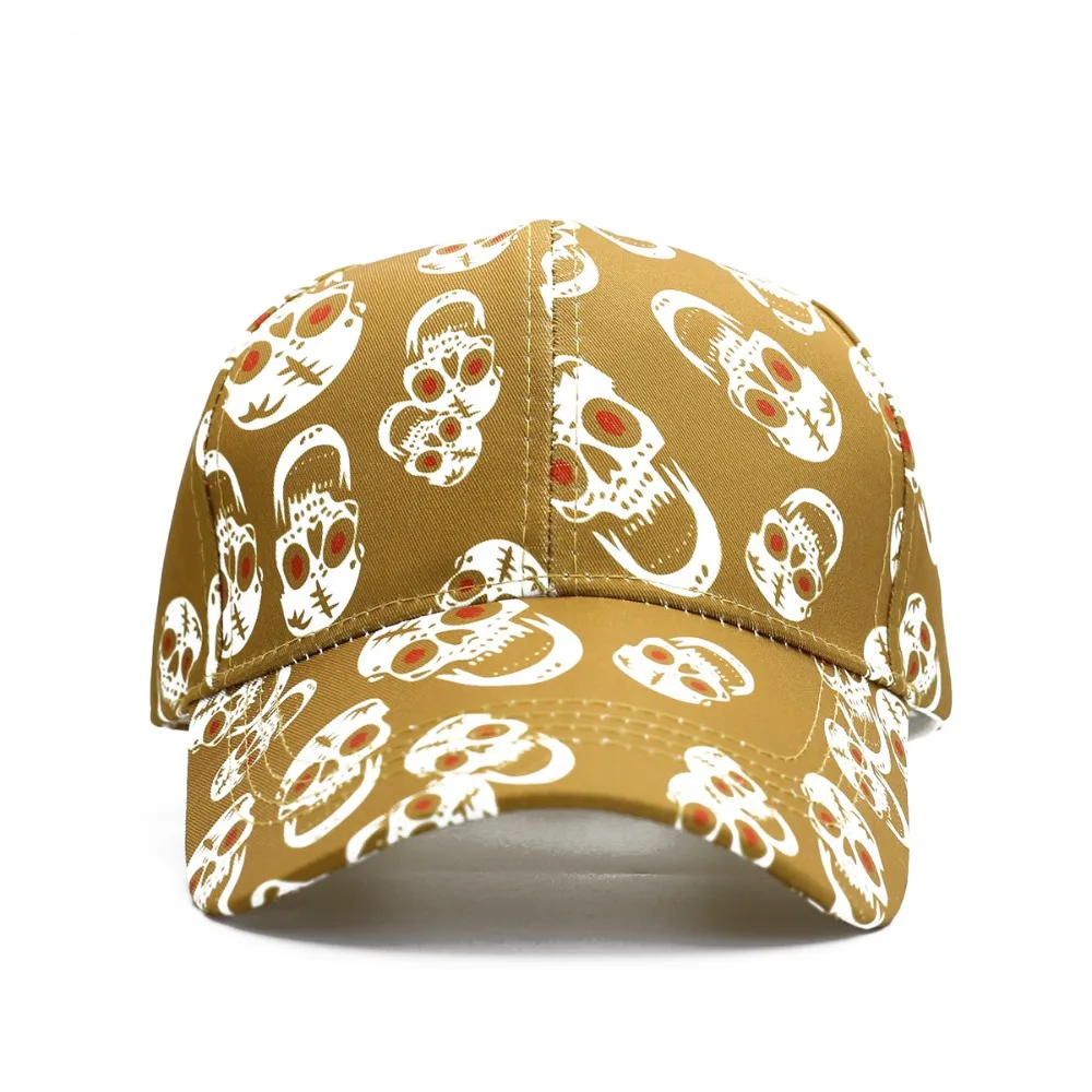 قبعات بيسبول قابلة للتعديل ، هيب هوب ، شخصية ، طباعة جمجمة ، ضد أشعة الشمس ، قبعات غير رسمية ، جودة عالية