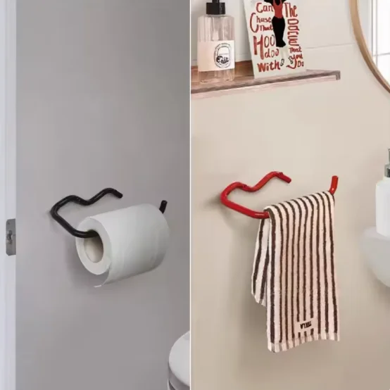 

Red Black Toilet Paper Holder Resistant Tissue Paper Towel Rack For Bathroom Kitchen Washroom Screw Wall Mount Hook Accessory