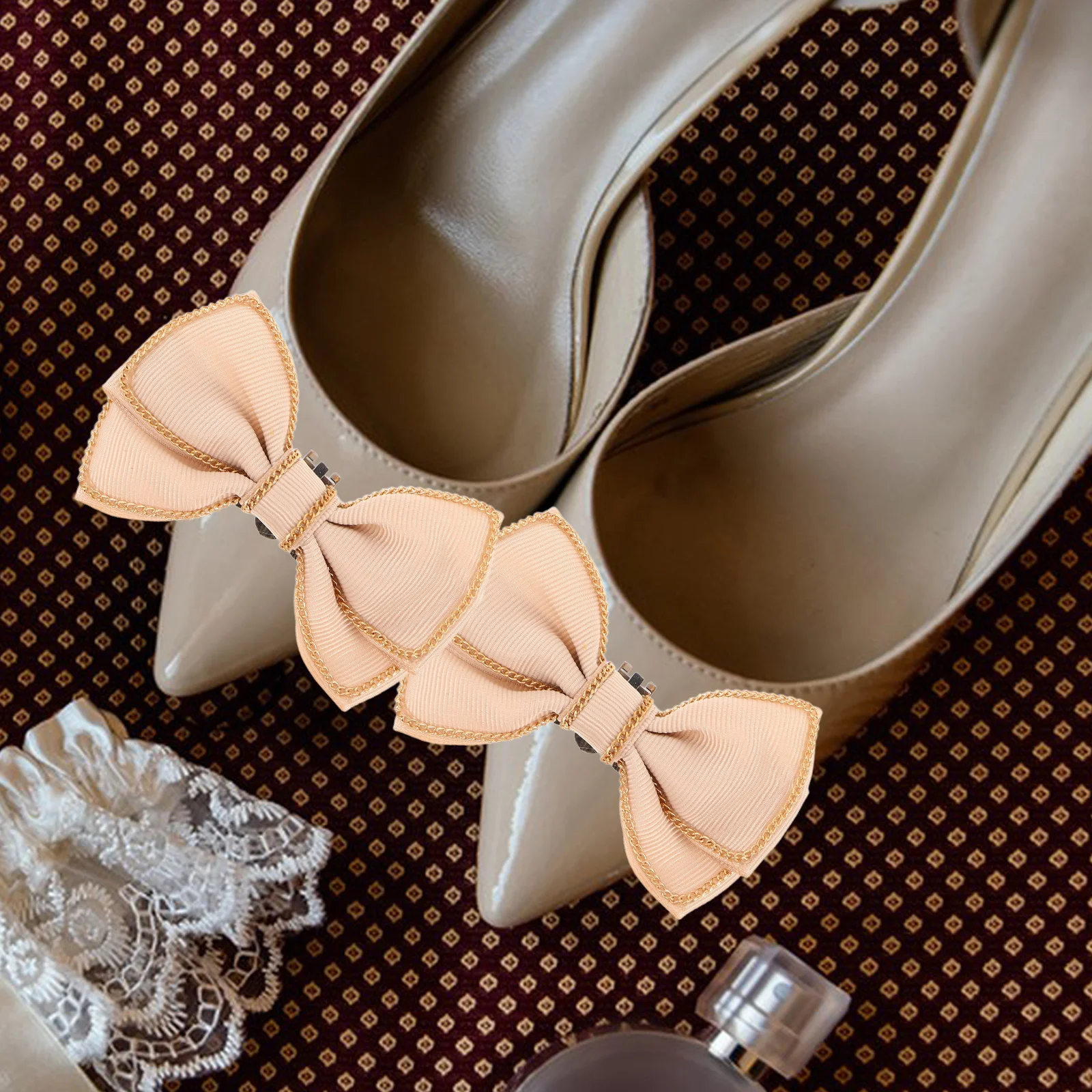 

2 Pcs Bowknot Clips Elegant Bow Buckles Wedding Shoe Charms Detachable Shoe Decorations Clips For Heels Flats