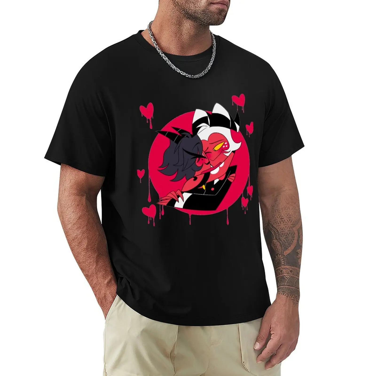 Helluva Boss Millie and Moxxie T-Shirt cotton graphic tees gifts for boyfriend outfits for men