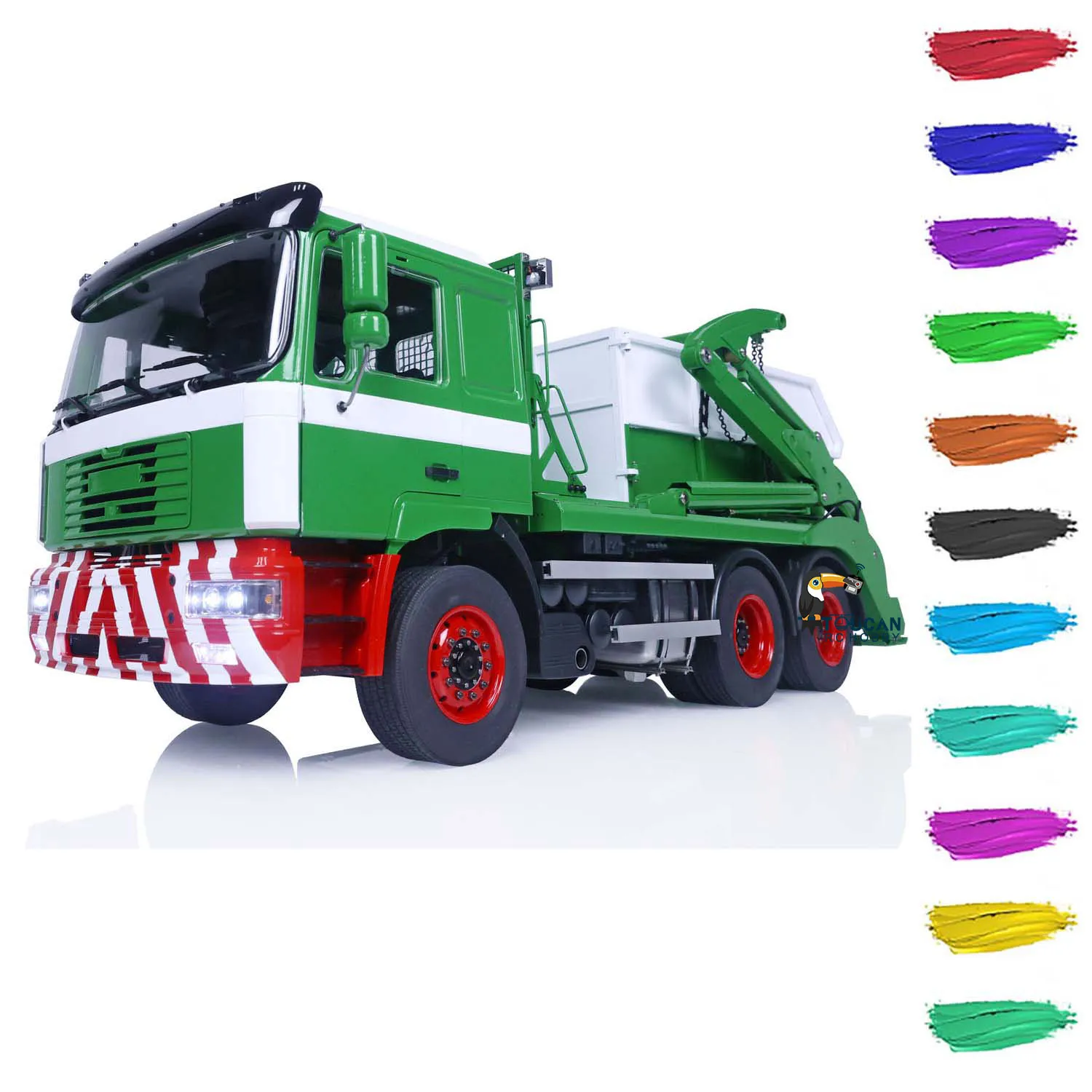 New 1/14 Hydraulic RC Dump Truck VL18U F2000 Skip Loader Swing Arm Toucan Painted Assembled Loaded Sound Light Car THZH1576