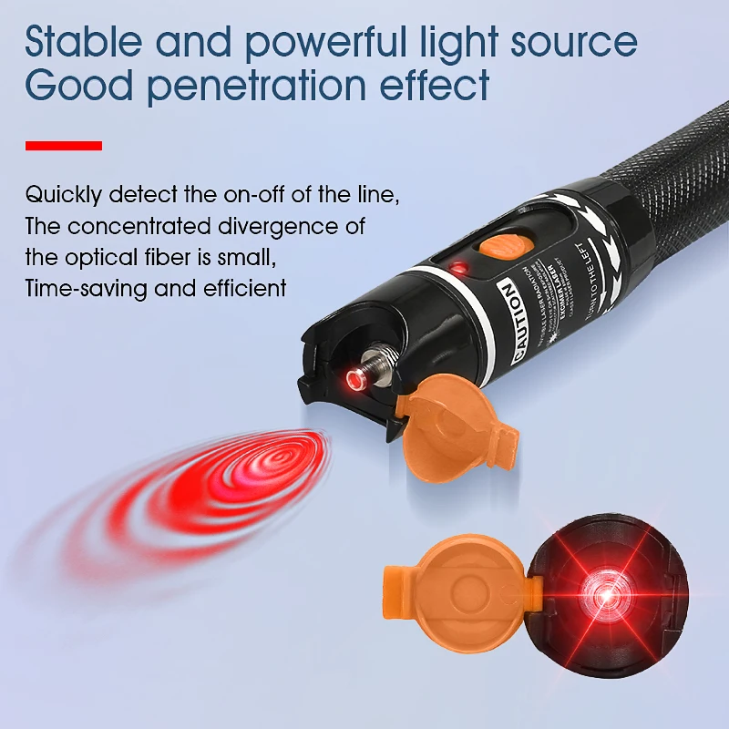 AUA-10mW Visual Fault Locator Fiber Optic Cable Tester 10mw Red Laser Light 10-12KM Pen Type Visual Fault Locator