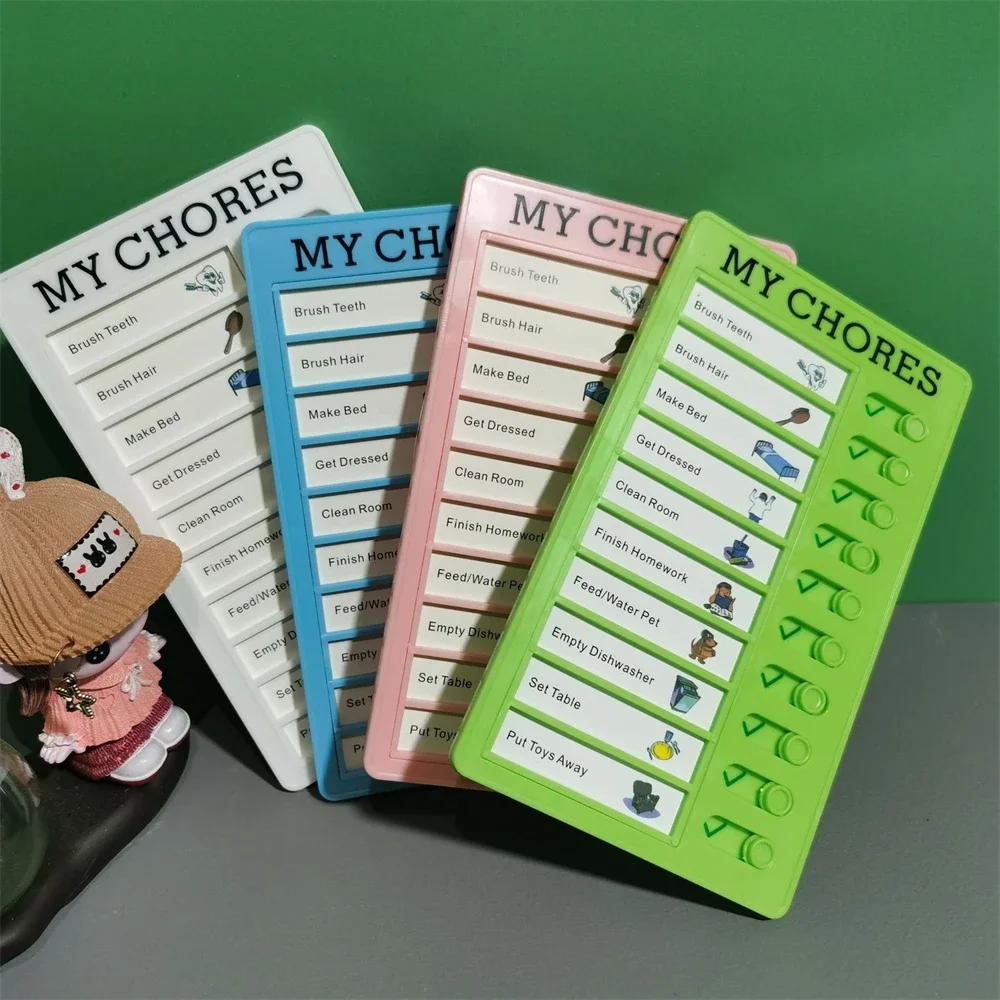 Reusable My Chores Checklist Daily Planner Memo Detachable Task Board Wall Hanging Memo Multi Purpose Student Task Boards Cards