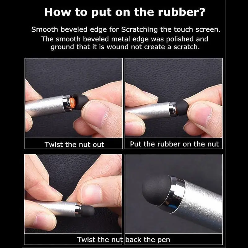 For IPhone/Android 1Pcs 2 In 1 Capacitive Stylus Pen Smart Tablet Phone Universal Drawing Pens All Capacitive Touch Screens Pen