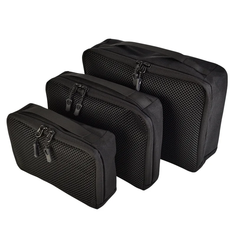 3pcs Set Travel Storage Bag Portable Luggage Organiser Suitcase Packing Set Clothes Shoe Mesh Compressible Foldable Pouch