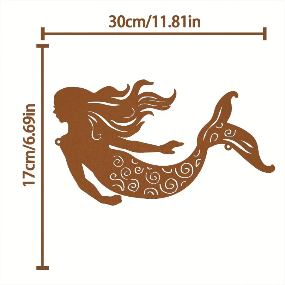 Gorgeous Rustic Metal Mermaid Decoration – Stun with Elegance. Splendid for Patio and Garden. Graceful Housewarming Idea