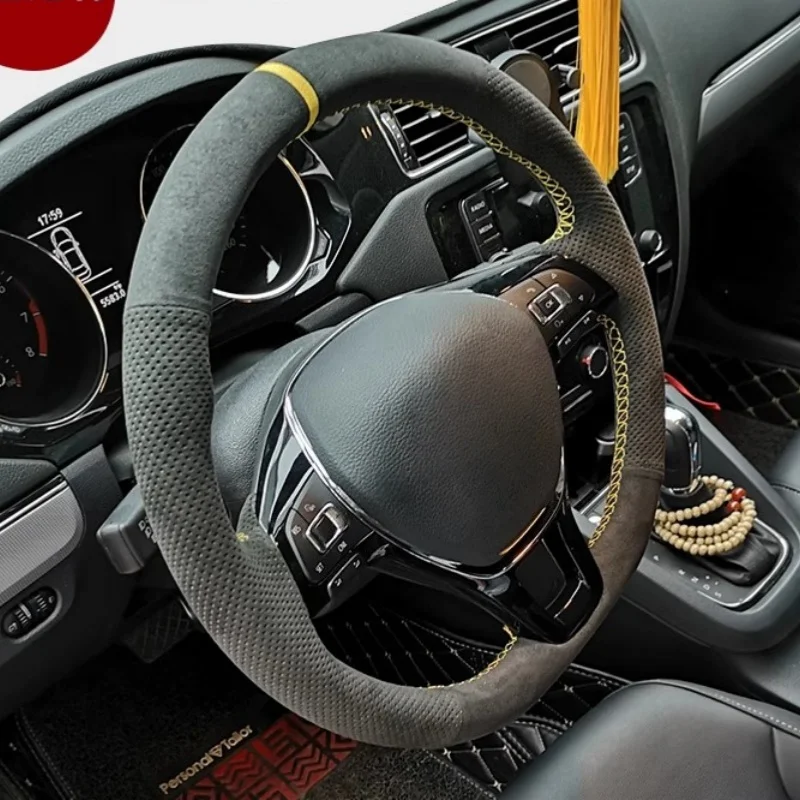 

Hand-stitched Car Steering Wheel Cover Suede Leather For Volkswagen VW Golf 7 Mk7 New Polo Jetta Passat B8 Tiguan Accessories