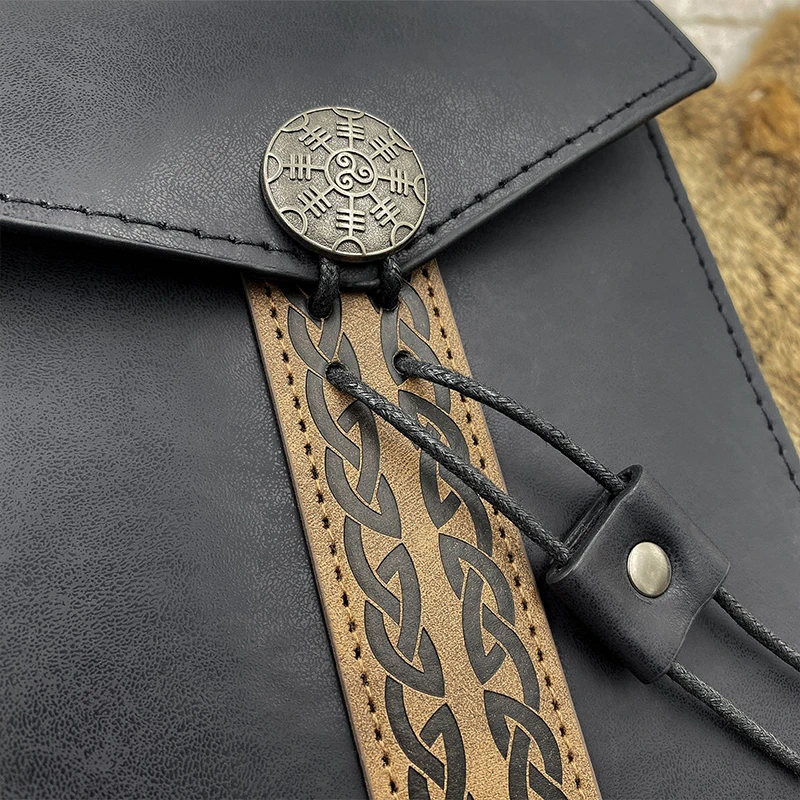 Bolsa de dinero Punk Retro Medieval Unisex, riñonera, cinturón, accesorios de disfraz, bolso cuadrado de Cosplay de cuero Pu, monedero portátil