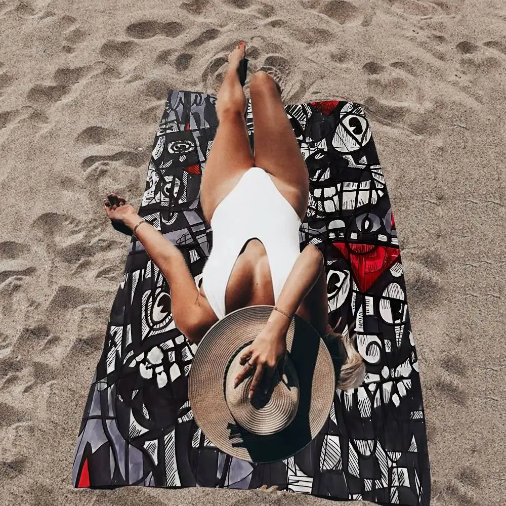Rapper Singer I-lil Darkie Microfiber Printed Beach Towel Mountain Climbing Yoga Beach Swimming Running Absorbent Soft Towel
