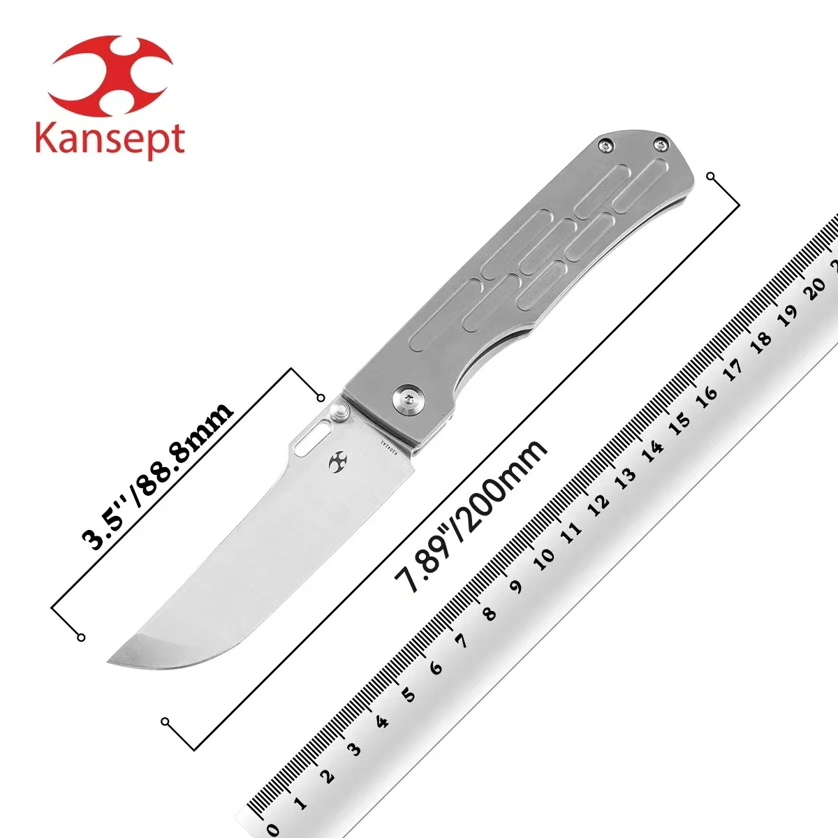 سكاكين Kansept القابلة للطي K1041 Reedus 3.5 بوصة CPM-S35VN مع مقبض من التيتانيوم D.O.C.K. سكاكين جيب للتخييم مفيدة مصممة