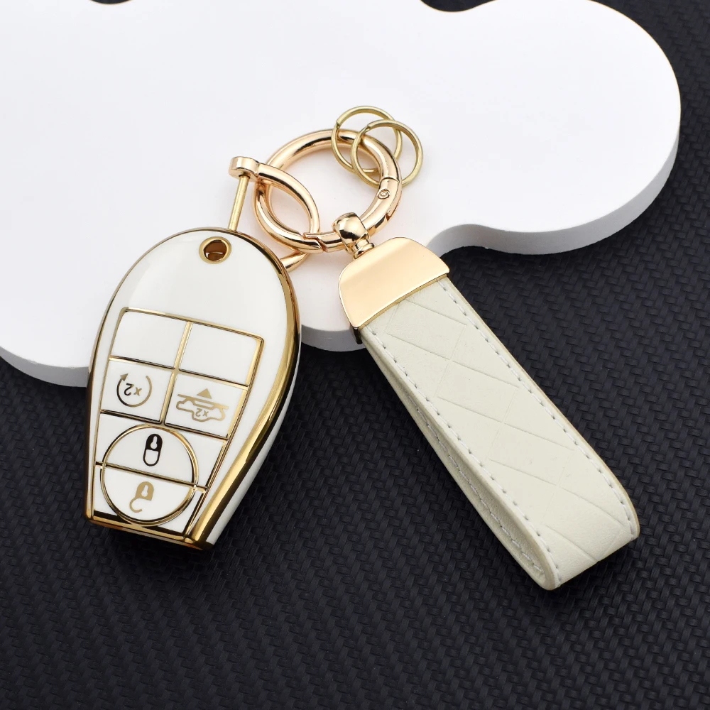 4 Buttons TPU Car Key Shell for Chrysler Jeep Compass Renegade Cherokee Smart Remote Auto Key Fob Case Accessories