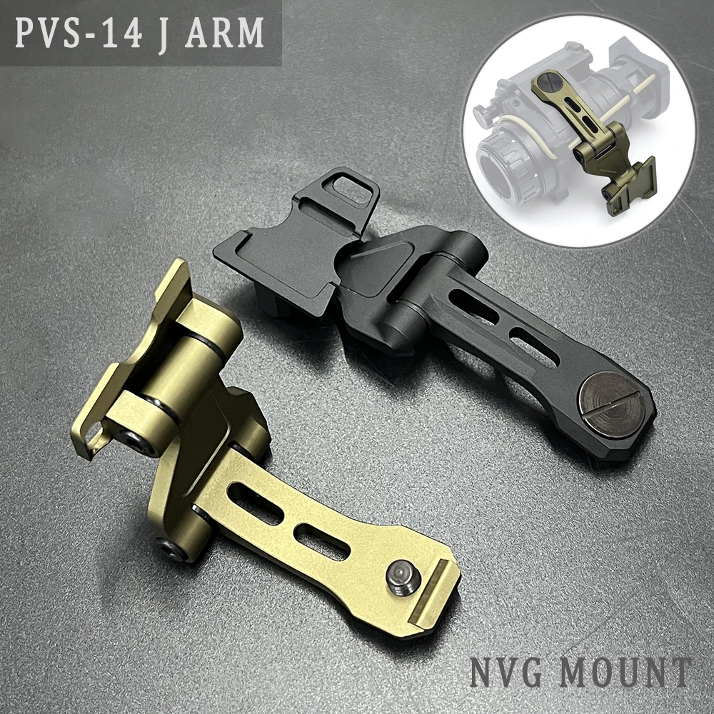 

Metal j-arm Monocular NVG bridge helmet mount for PVS-14 Night Vision Goggles Strong Interface Dovetail Hunting