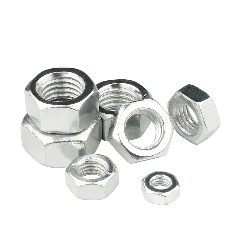 M2 M2.5 M3 M3.5 M4 M5 M6 M8 M10 M12 White Zinc Plated Nut Hex Nut Nut