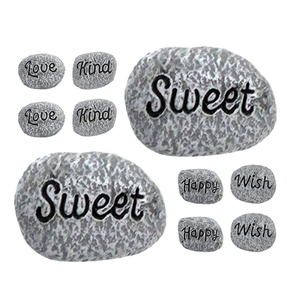 

10Pcs Resin Small Pebbles Natural Polished Stones for Fish Tank Aquarium Decoration Garden Landscaping Outdoor Pathway Rocks