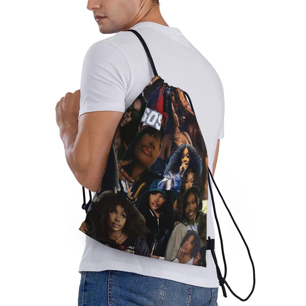 

SZA Song Singer Backpacks Multi-function Drawstring Bags Sports Bag Book Bags for Man Woman Students
