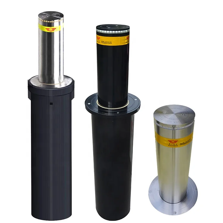 Stainless Steel Automatic Hydraulic Bollord Retractable Rising System Road Blocker Bollards For Road Security