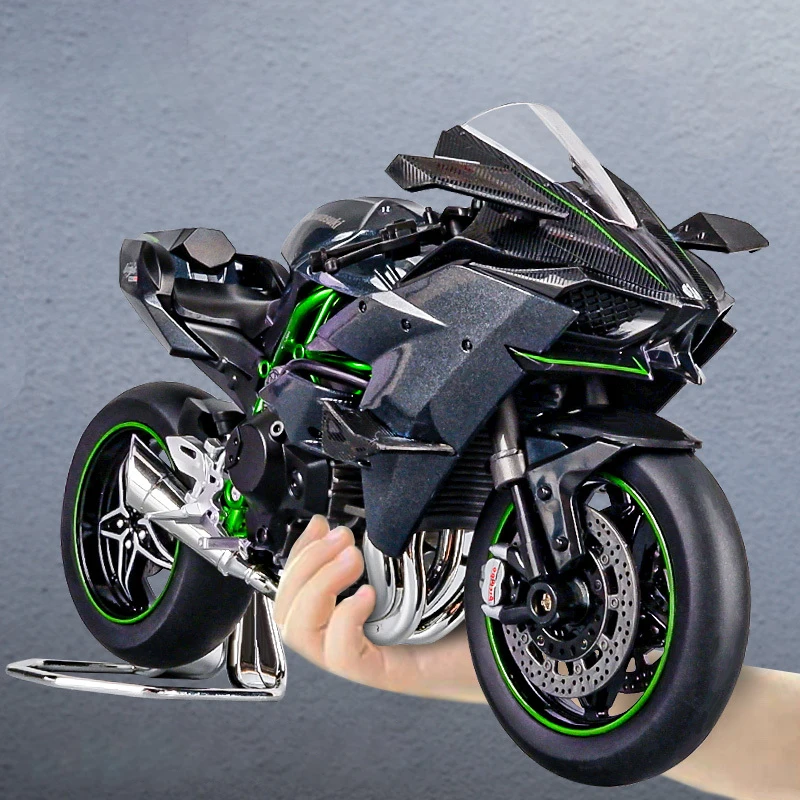 

1:9 Kawasaki H2R Ninja Alloy Die Cast Motorcycle Model Toy Vehicle Collection Sound and Light Off Road Autocycle Toys Car