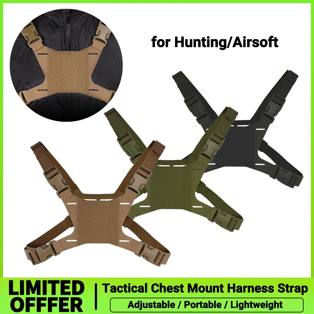 Chest Mount Harness Strap Portable Chest Fixed Phone Clip Holder Lightweight Airsoft Paintball Accessories for MB-03