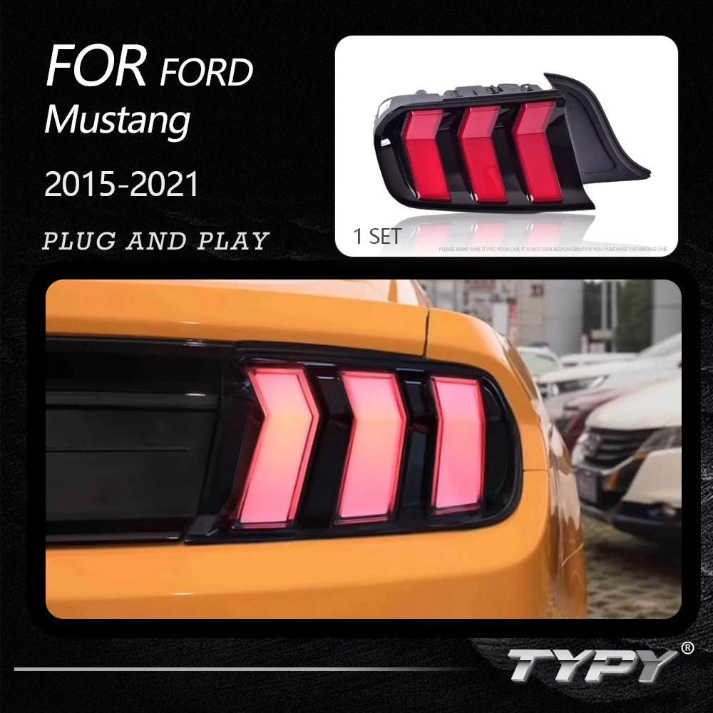 TYPY Car Tail Lights For Ford Mustang 2015-2021 LED Car Tail Lamps Daytime Running Lights Dynamic Turn Signals Car Accessories