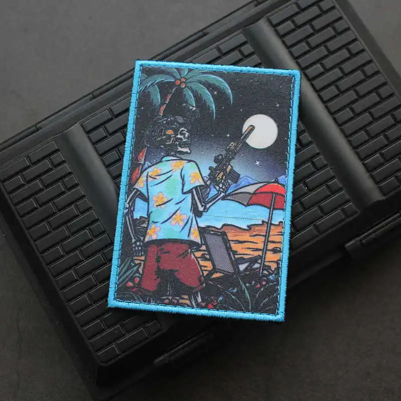 Parche táctico Skull verano – Para mochilas y chaquetas outdoor - imagen 4