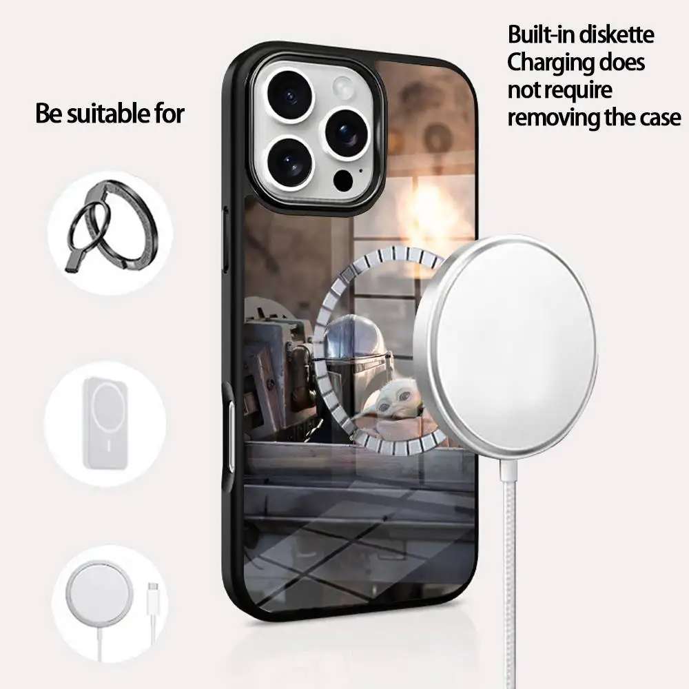 

The M-Mandalorian Phone Case For IPhone 16 15 14 13 12 11 Pro Max Plus Mini Magsafe Mirror Wireless Magnetic Cover