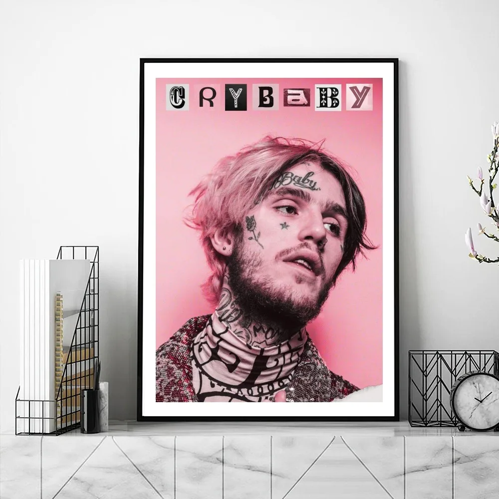 Lil Peep Crybaby Rapper Poster Gallery Prints Self Adhesive Home Decor Decoration Wall Decals Living Room Sticker