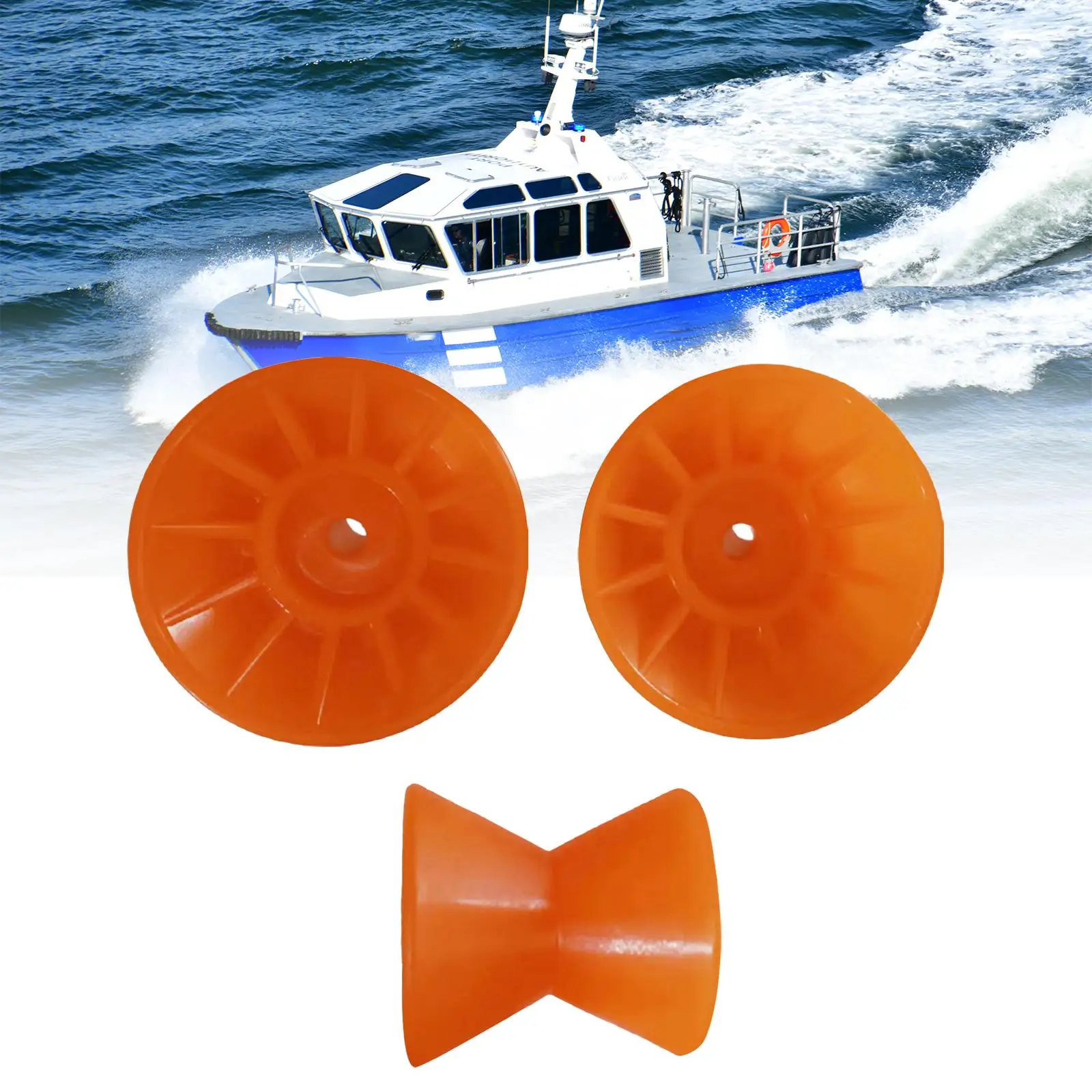 Rouleau d'étrave de remorque de bateau, rouleau d'étrave orange moulé, facile à installer, durable, largeur de montage de 3.5 ", rouleau d'étrave de quille marine portable