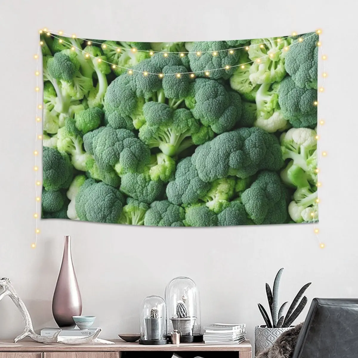 Broccoli And Cauliflower Tapestry Art Wall Hanging Aesthetic Home Decoration Tapestries for Living Room Bedroom Dorm Room