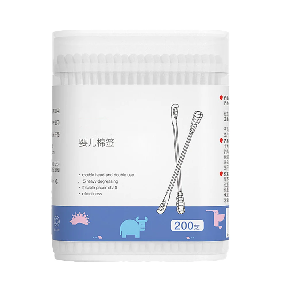 

Sterile 200pcs Reusable Cotton Sticks for Ear Cleaning Baby Safe Double Head Swabs for Makeup Remover Kids Hygiene Nose Care